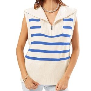 Striped Sleeveless Sweater Vest